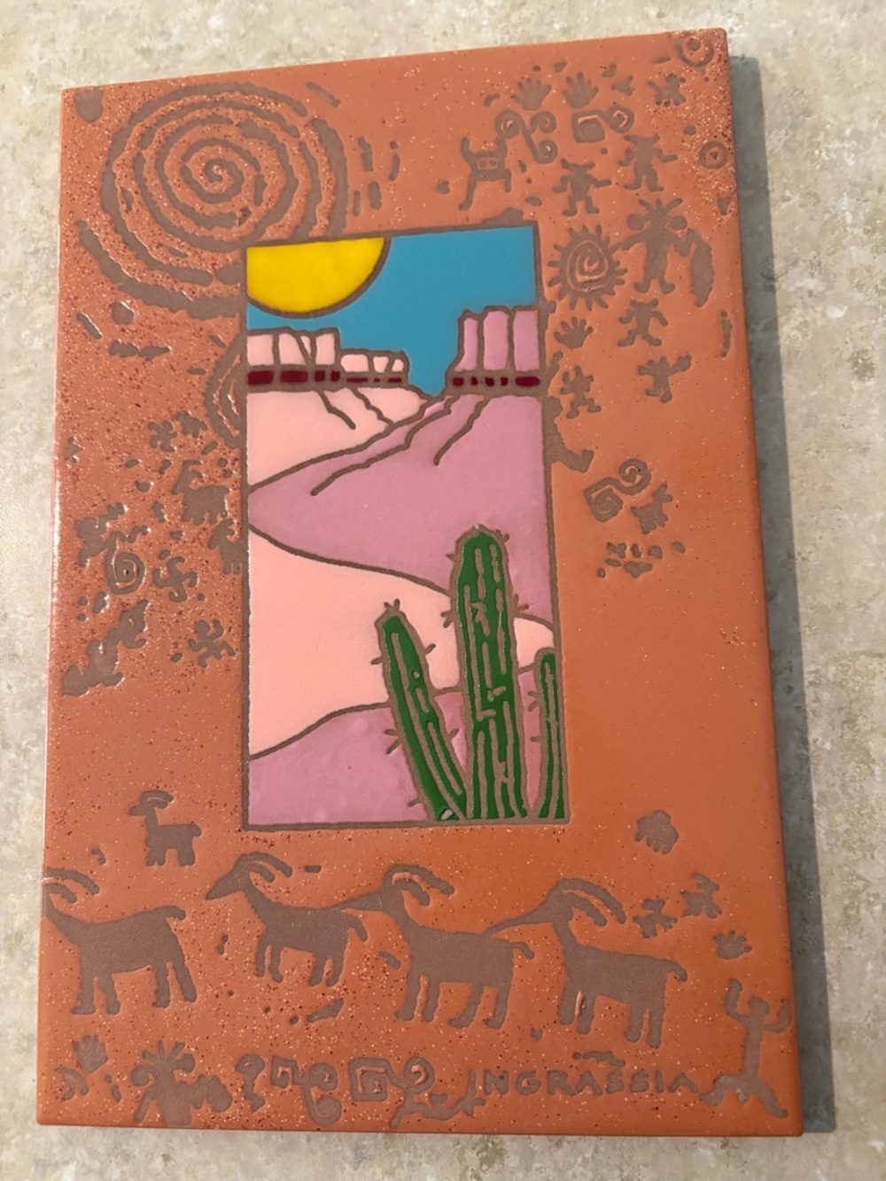 Desert Dreams Studio Hand-Painted Tile 
11 3/4” x 7 3/4”